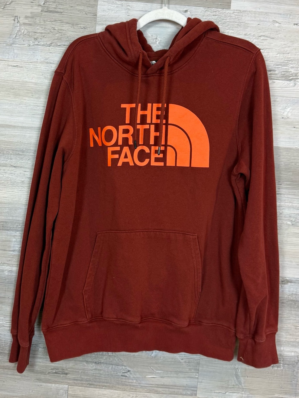 The North Face Half Dome Logo Pullover Hoodie Medium Rust Red Orange F21